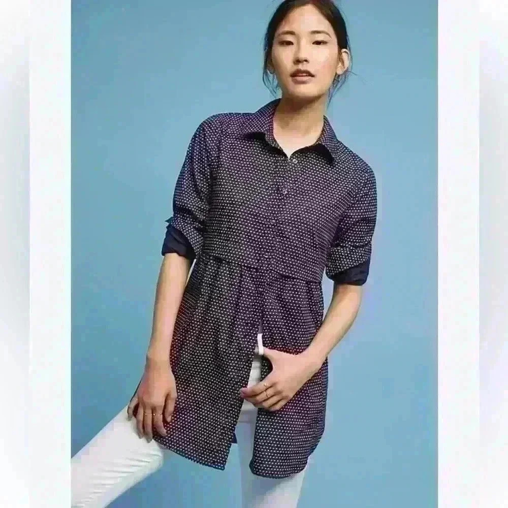 Anthropologie / Maeve Aled long sleeve button down women’s xs dress shirt - Picture 3 of 3